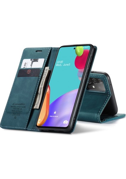 Samsung Galaxy A52 5g Için Retro Pu Deri Tpu Manyetik Flip Standlı Kılıf (Yurt Dışından)