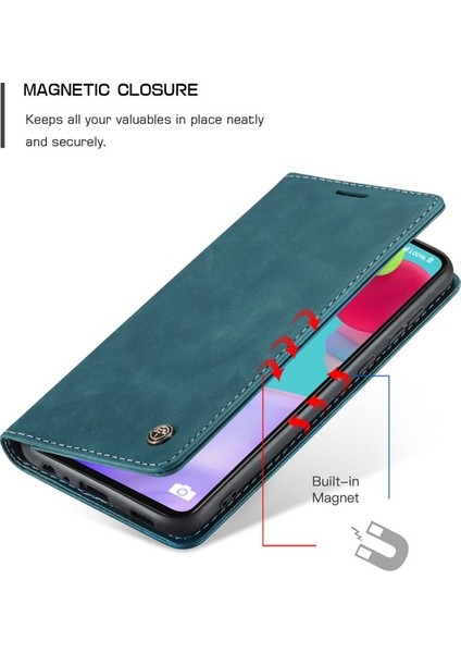 Samsung Galaxy A52 5g Için Retro Pu Deri Tpu Manyetik Flip Standlı Kılıf (Yurt Dışından)