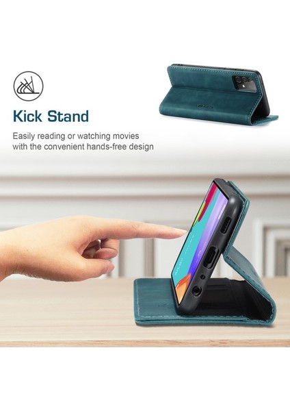 Samsung Galaxy A52 5g Için Retro Pu Deri Tpu Manyetik Flip Standlı Kılıf (Yurt Dışından)