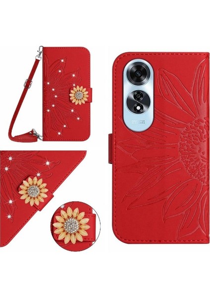 Kart Yuvası Standı Ayçiçeği ile Oppo A60 4g Stand Koruyucu Kılıf (Yurt Dışından)