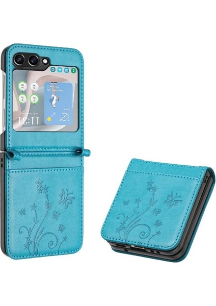 Samsung Galaxy Z Flip5 Pu Deri Kart Tutucu Bilek Kayışı Için Filp Durumda (Yurt Dışından)