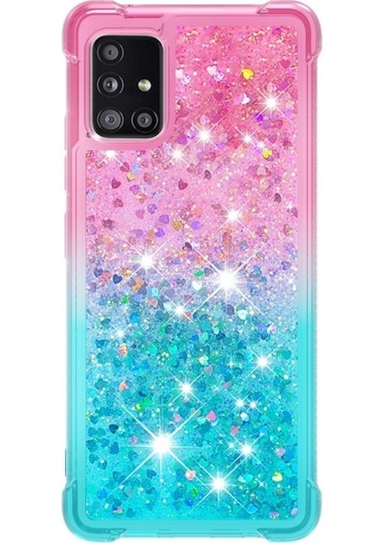 Galaxy A51 5g Için Darbeye Dayanıklı Gradyan Renkli Işıltılı Tpu Telefon Kılıfı - Rosé/turkuvaz (Yurt Dışından) fiyatları