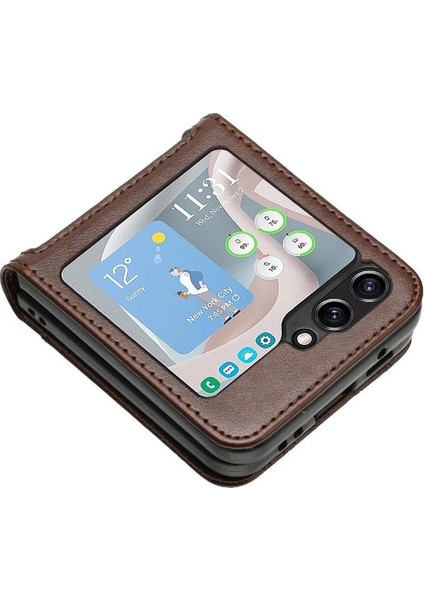 Samsung Galaxy Z Flip5 Pu Deri Kart Tutucu Bilek Kayışı Için Filp Durumda (Yurt Dışından)