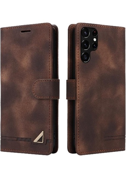 Samsung Galaxy S22 Ultra Cüzdan Basit Iş Deri Kılıf Için Flip Case (Yurt Dışından)