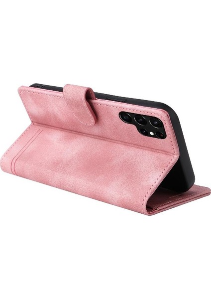 Samsung Galaxy S22 Ultra Cüzdan Basit Iş Deri Kılıf Için Flip Case (Yurt Dışından)