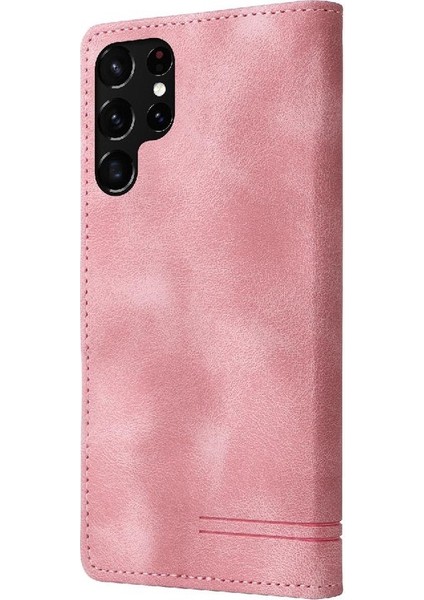 Samsung Galaxy S22 Ultra Cüzdan Basit Iş Deri Kılıf Için Flip Case (Yurt Dışından)