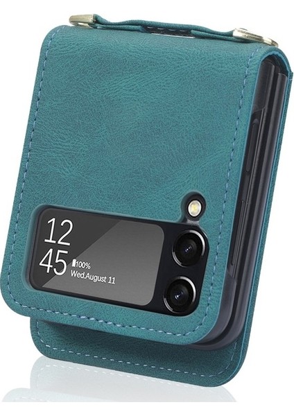 Galaxy Z Flip 3 5g Için Kartlıklı Pu Deri Kaplamalı Pc Uzun Kordonlu Koruyucu Telefon Kılıfı - Yeşil (Yurt Dışından) fırsatları