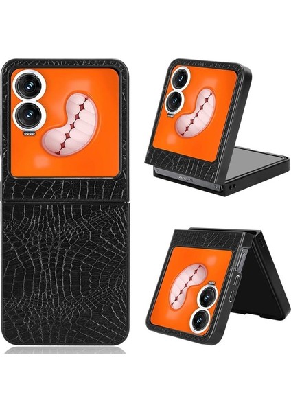 Infinix Zero Flip Beyaz Için Timsah Dokulu Telefon Kılıfı (Yurt Dışından)