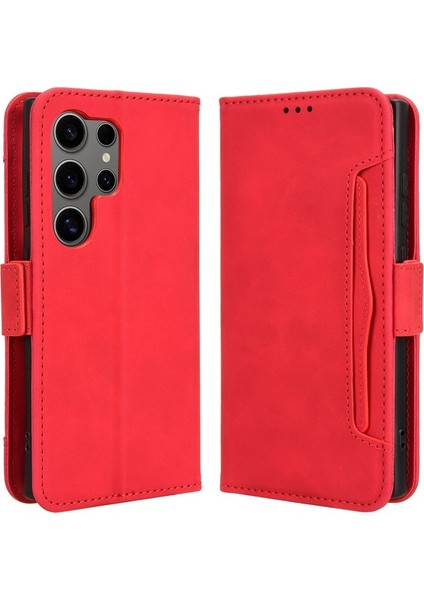 Samsung Galaxy S24 Ultra Deri Kılıf Çoklu Kart Yuvası Cüzdan Telefon Kapağı (Yurt Dışından)