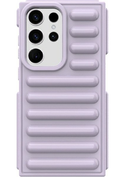 Kapsül Serisi Samsung Galaxy S24 Ultra Tpu Kılıf Anti-Damla Nervürlü Arka Kapak-Turuncu (Yurt Dışından)