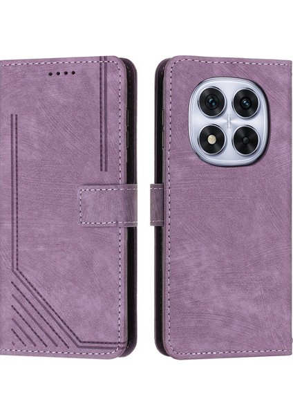 Xiaomi Redmi Için Not 14 Pro 5g-Not 14 Pro+ 5g Kılıf Baskılı Çizgiler Deri Telefon Kapağı Katlanır Stand-Safir (Yurt Dışından)