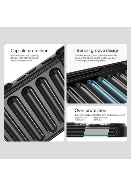 Kapsül Serisi Samsung Galaxy S24 Ultra Tpu Kılıf Anti-Damla Nervürlü Arka Kapak-Turuncu (Yurt Dışından)