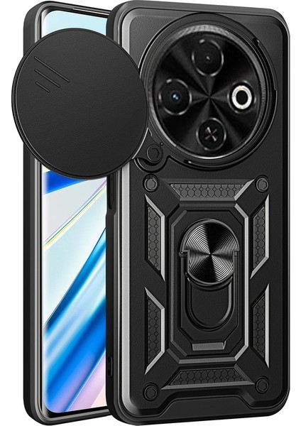 Tecno Spark 30C 4g Pc+Tpu Stand Telefon Kapağı, Slayt Kamera Kapaklı (Yurt Dışından)