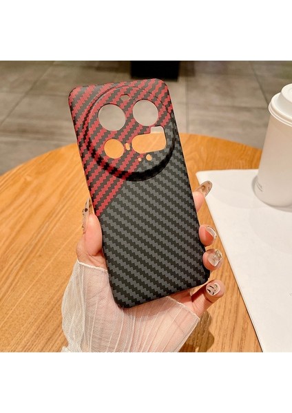 Xiaomi 15 Ultra Kılıf Sert Pc Telefon Kapağı Için Karbon Fiber Doku Damla Korumalı-Siyah / Beyaz (Yurt Dışından)