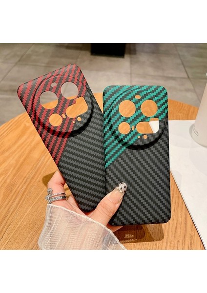 Xiaomi 15 Ultra Kılıf Sert Pc Telefon Kapağı Için Karbon Fiber Doku Damla Korumalı-Siyah / Beyaz (Yurt Dışından) modelleri