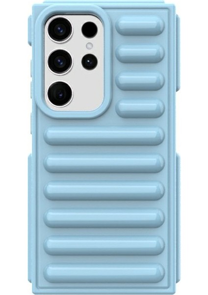 Kapsül Serisi Samsung Galaxy S24 Ultra Tpu Kılıf Anti-Damla Nervürlü Arka Kapak-Turuncu (Yurt Dışından)