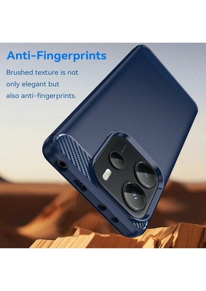 Xiaomi Redmi Için Not 14 4g 163.25X76.55X8.16MM Koruyucu Kapak Karbon Fiber Doku Fırçalanmış-Mavi (Yurt Dışından)