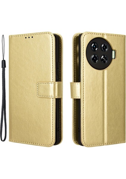 Tecno Spark 20 Pro Plus Crazy Horse Doku Standı Deri Telefon Kılıfı (Yurt Dışından)