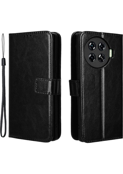 Tecno Spark 20 Pro Plus Crazy Horse Doku Standı Deri Telefon Kılıfı (Yurt Dışından)