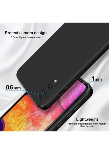 Samsung Galaxy A50 A50S Için Ince Yumuşak Likit Silikon Tampon Telefon Kılıfı - Siyah (Yurt Dışından) modelleri