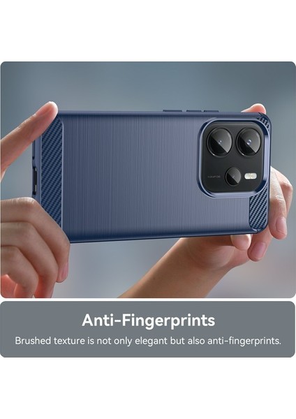 Xiaomi Redmi Için Not 14 4g 163.25X76.55X8.16MM Koruyucu Kapak Karbon Fiber Doku Fırçalanmış-Mavi (Yurt Dışından)