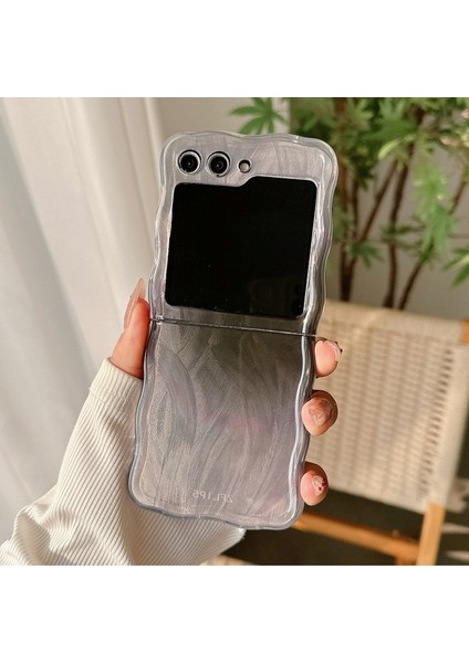 Samsung Galaxy Z Flip5 5g Kılıf Gradyan Yüzeyli Sert Pc Telefon Kapağı-Pembe/mor (Yurt Dışından)