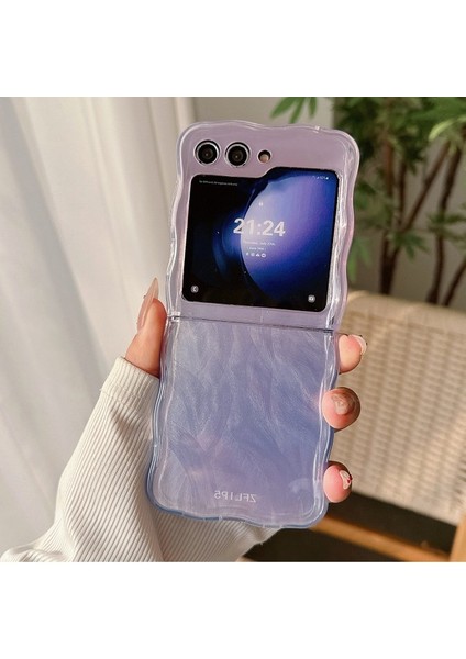 Samsung Galaxy Z Flip5 5g Kılıf Gradyan Yüzeyli Sert Pc Telefon Kapağı-Pembe/mor (Yurt Dışından) fiyatları