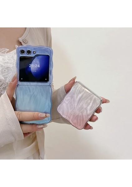 Samsung Galaxy Z Flip5 5g Kılıf Gradyan Yüzeyli Sert Pc Telefon Kapağı-Pembe/mor (Yurt Dışından) indirimleri