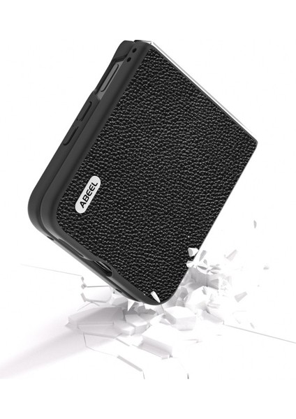 Anti-Düşen Telefon Kılıfı Için Xiaomi Mix Flip 5g Kılıf Litchi Doku Hakiki Inek Deri + Pc Telefon Kapağı-Siyah (Yurt Dışından) modelleri