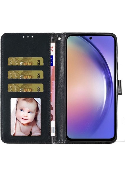 Xiaomi 13 /civi 2 5g Glittery Pu Deri Telefon Kılıf Cüzdan Standı Shock Shock Kapak Blak (Yurt Dışından) modelleri