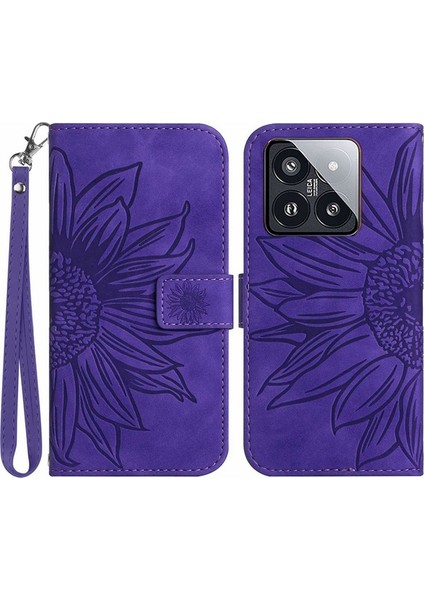 Xiaomi 14 Pro Deri Kılıfı Terin Touch Telefon Cüzdan Kapağı Bilek Kayışı (Yurt Dışından)