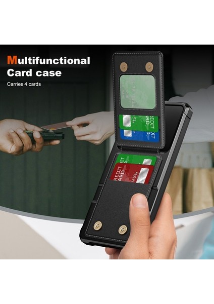 ZM11 Samsung Galaxy S23 Fe Kılıf Stand Kartlık Deri+Tpu Telefon Kapağı-Siyah (Yurt Dışından) fırsatları
