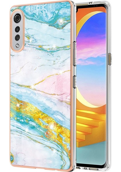 Lg Velvet 5g Için Mermer Desen Yumuşak Tpu Tampon Kılıf Kapak Beyaz (Yurt Dışından)