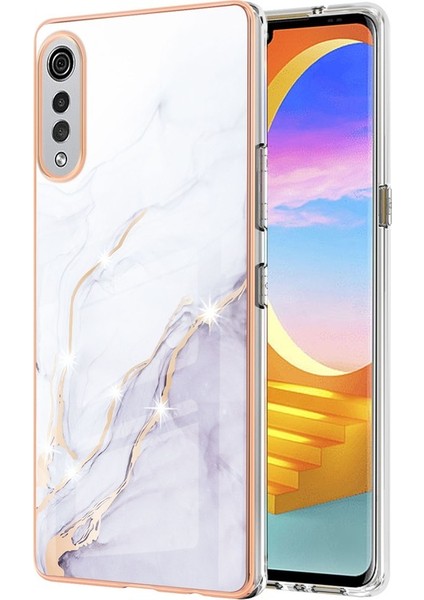 Lg Velvet 5g Için Mermer Desen Yumuşak Tpu Tampon Kılıf Kapak Beyaz (Yurt Dışından) fiyatları