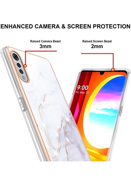 Lg Velvet 5g Için Mermer Desen Yumuşak Tpu Tampon Kılıf Kapak Beyaz (Yurt Dışından) fırsatları
