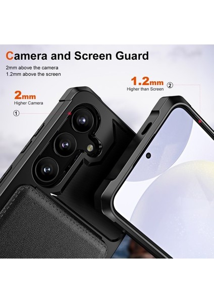 ZM11 Samsung Galaxy S23 Fe Kılıf Stand Kartlık Deri+Tpu Telefon Kapağı-Siyah (Yurt Dışından) indirimleri