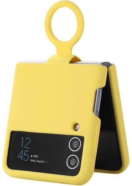 Z Flip 4 Case Için Samsung Galaxy Z Flip 4 Parmak Yüzükü Liquid Silica Gel Silicone Koruma Mobil Telefon Davaları Cep Telefonu Kılıfları (Yurt Dışından)