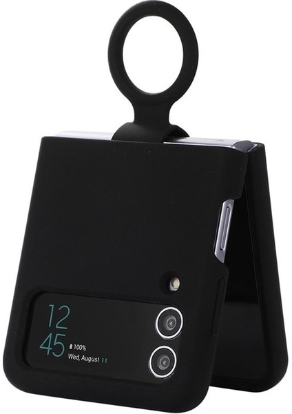 Z Flip 4 Case Için Samsung Galaxy Z Flip 4 Parmak Yüzükü Liquid Silica Gel Silicone Koruma Mobil Telefon Davaları Cep Telefonu Kılıfları (Yurt Dışından)