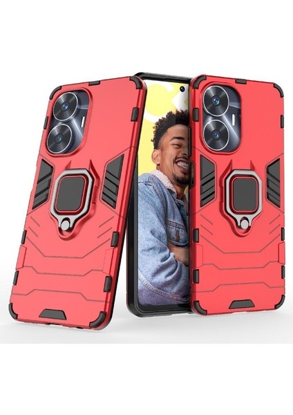 Realme C55 Stand 360 &deg; Dönen Halka Askeri Damla Koruma Için Kılıf (Yurt Dışından)