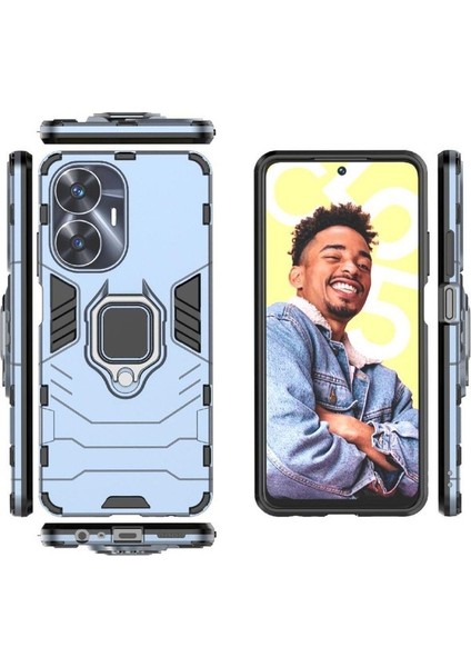 Realme C55 Stand 360 &deg; Dönen Halka Askeri Damla Koruma Için Kılıf (Yurt Dışından)