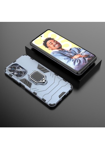 Realme C55 Stand 360 &deg; Dönen Halka Askeri Damla Koruma Için Kılıf (Yurt Dışından)
