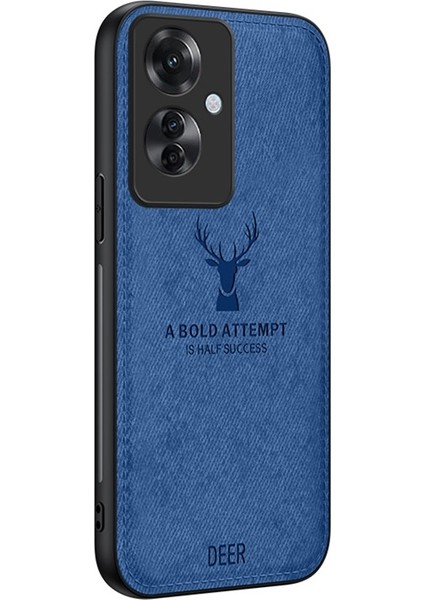 Oppo RENO11 F 5g Geyik Desenli Kumaş Doku Deri+Pc+Tpu Telefon Kapağı (Yurt Dışından)