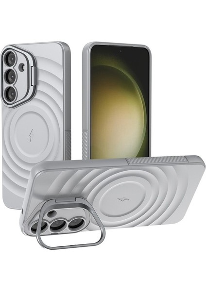 Samsung Galaxy S25 Plus Pc Stand Dalgalanma Dokulu Tpu Telefon Kılıfı Magsafe ile Uyumlu (Yurt Dışından) fiyatları