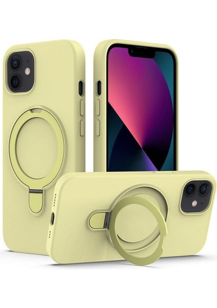 iPhone 11 Için Halkalı Manyetik Kılıf Pc+Silikon Düşmeye Dayanıklı Telefon Kapağı-Kırmızı (Yurt Dışından)