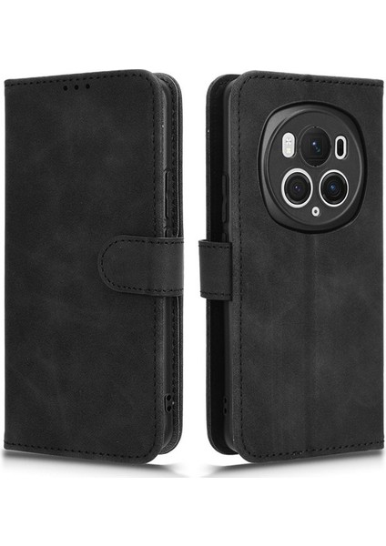 Honor Magic6 Pro 5g Cilt Dokunuşu Deri Kasa Cüzdan Folio Flip Telefon Kapağı (Yurt Dışından)