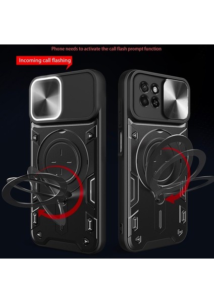 Itel S23 Için Çift Katmanlı Telefon Kılıfı, Slayt Kamera Kapağı ve Metal Gizli Braket ile Kırmızı (Yurt Dışından) fiyatları