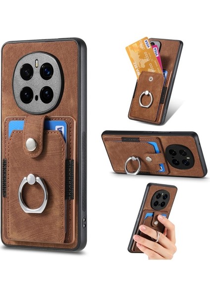 Honor Magic7 Pro 5g Için Deri Arka Telefon Kılıfı, Kart Yuvaları ve Ayaklık (Yurt Dışından) fiyatları