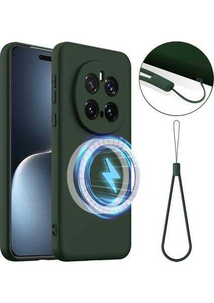 Honor Magic7 Pro 5g Anti-Drop Sıvı Silikon Telefon Kılıfı Magsafe ile Uyumlu (Yurt Dışından)
