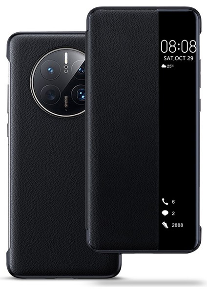Huawei Mate 50 Pro Için Pu Deri Koruyucu Telefon Kılıfı - Yeşil (Yurt Dışından)