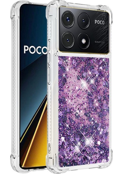 Xiaomi Poco X6 Pro 5g Tpu Kılıf Quicksand Telefon Arka Kapak-Altın/kalpler Için (Yurt Dışından)